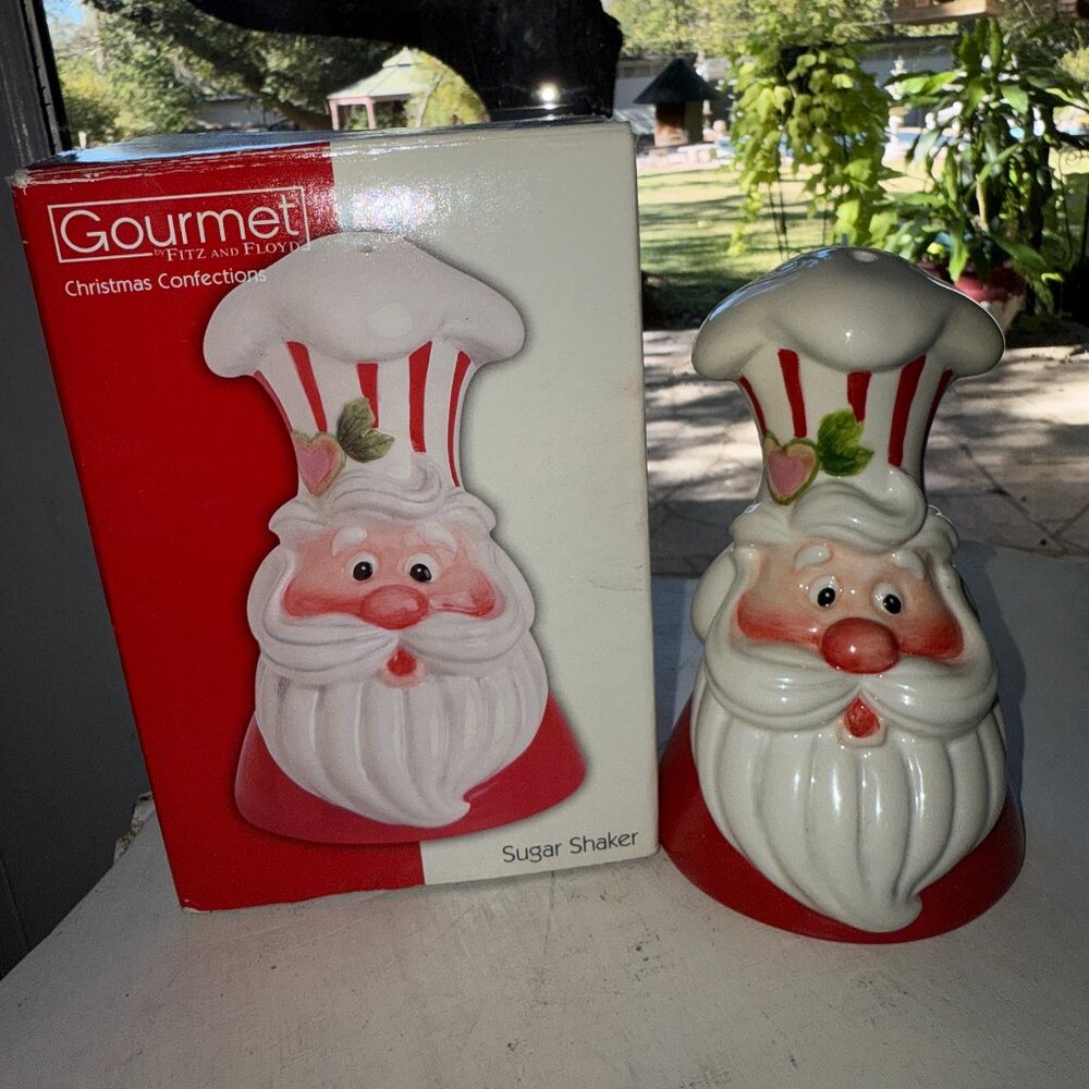 Fitz & Floyd Santa Shaker Cheese Sugar Spice Powdered Sugar Figurine Christmas